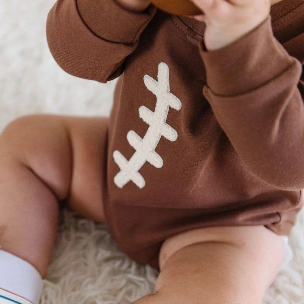 Sweet Wink Football Patch Long Sleeve Romper 0-3 months